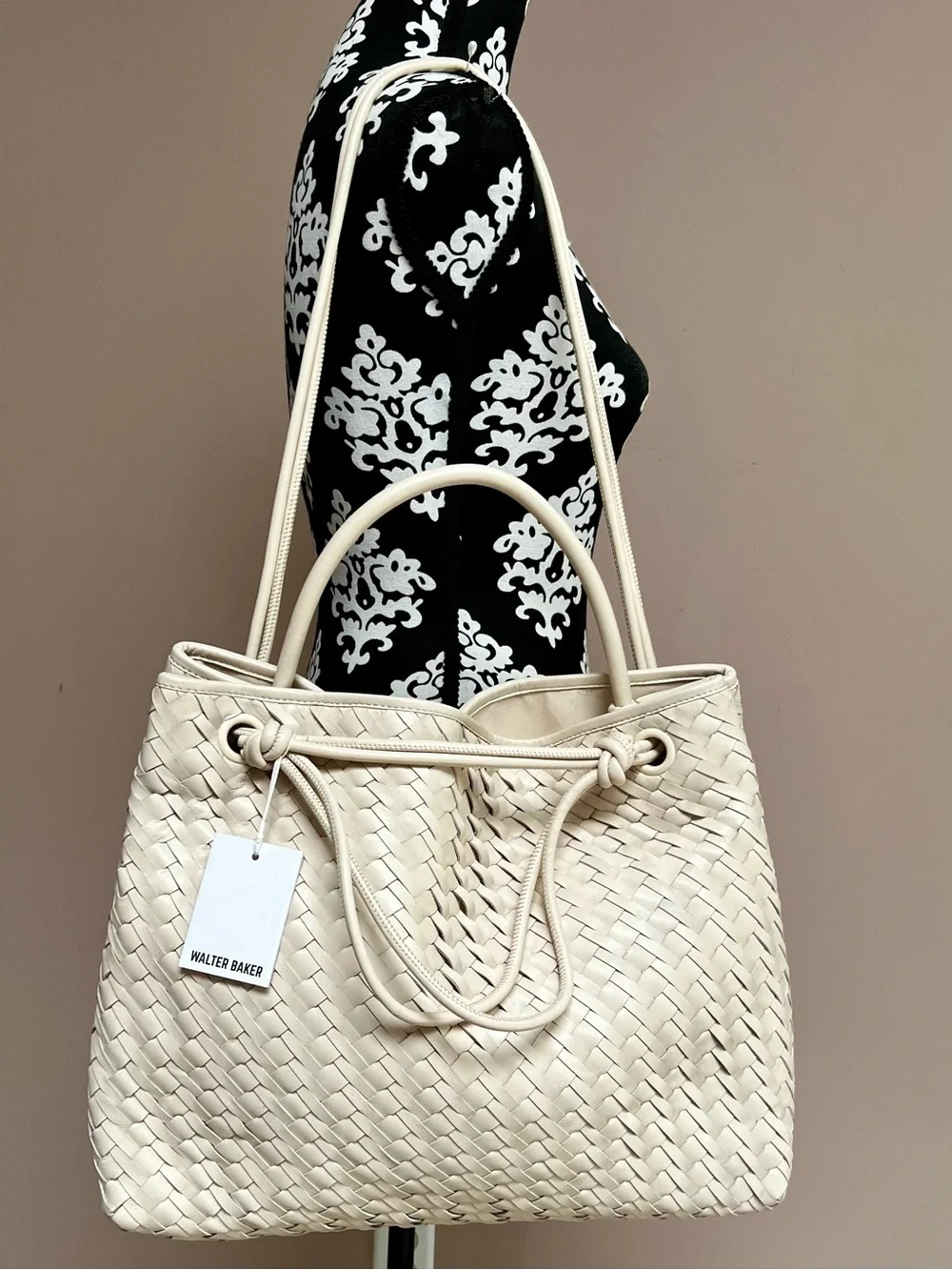 WALTER BAKER Hazel Large Woven Leather Tote